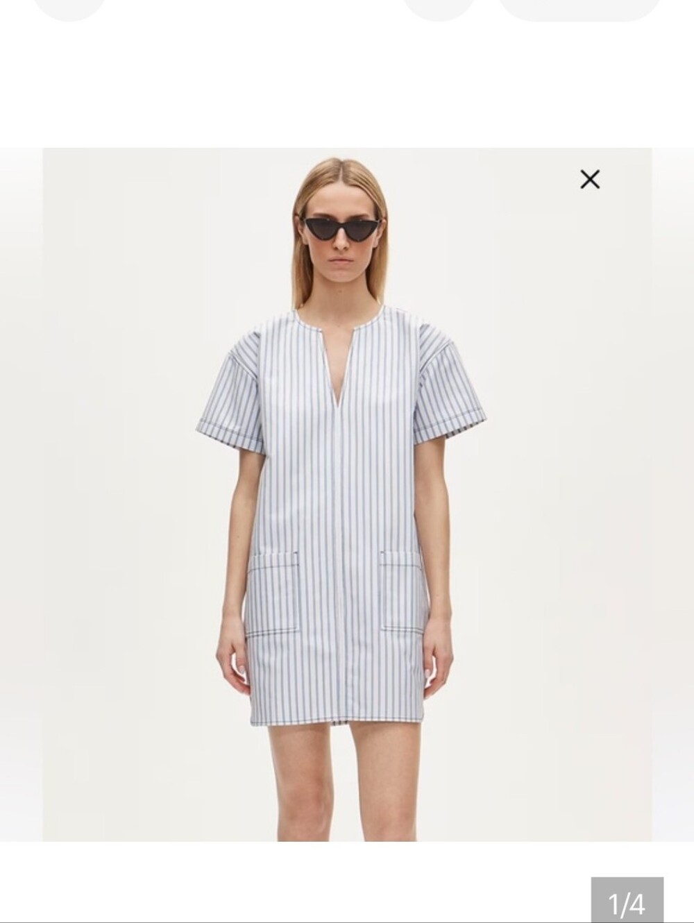 J. Crew Blue and White Striped Short-Sleeve Mini Dress - Picture 4 of 9